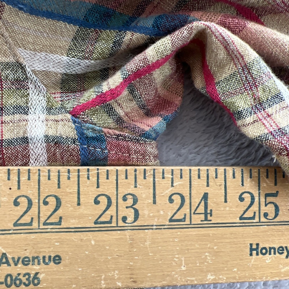 Kuhl Shirt Mens XL Karib Brown Plaid Button Up Shirt Linen/Cotton Blend - Picture 7 of 12